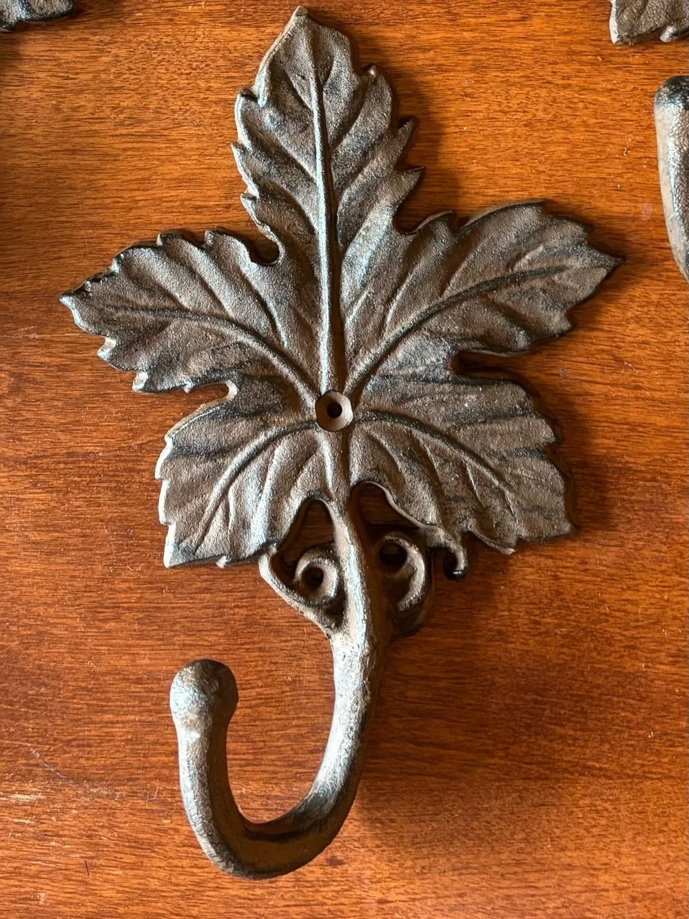 Cast Iron Maple Leaf Decorative Wall Hooks For Any Room set of 3
